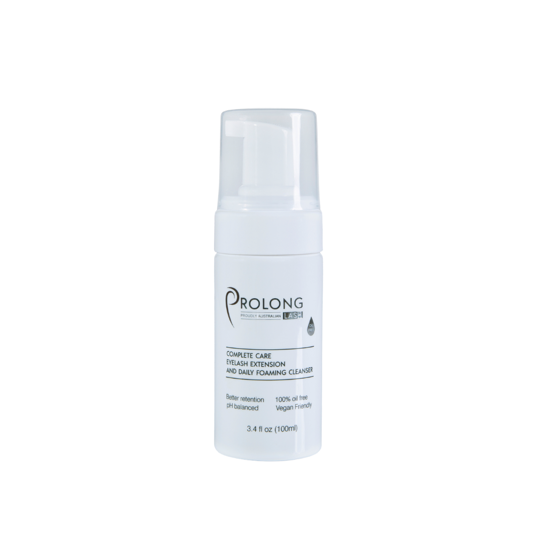 Eyelash Wash bottle labeled 'Prolong' on a white background