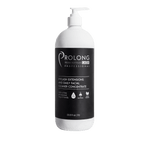 A 33.8 fl oz white pump bottle of Prolong Professional eyelash extensions and facial cleaner concentrate, featuring a black label with white text, on a solid white background.